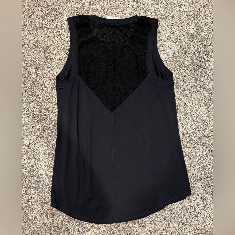 Calia Tank Top with Black Velvet Paisley Back